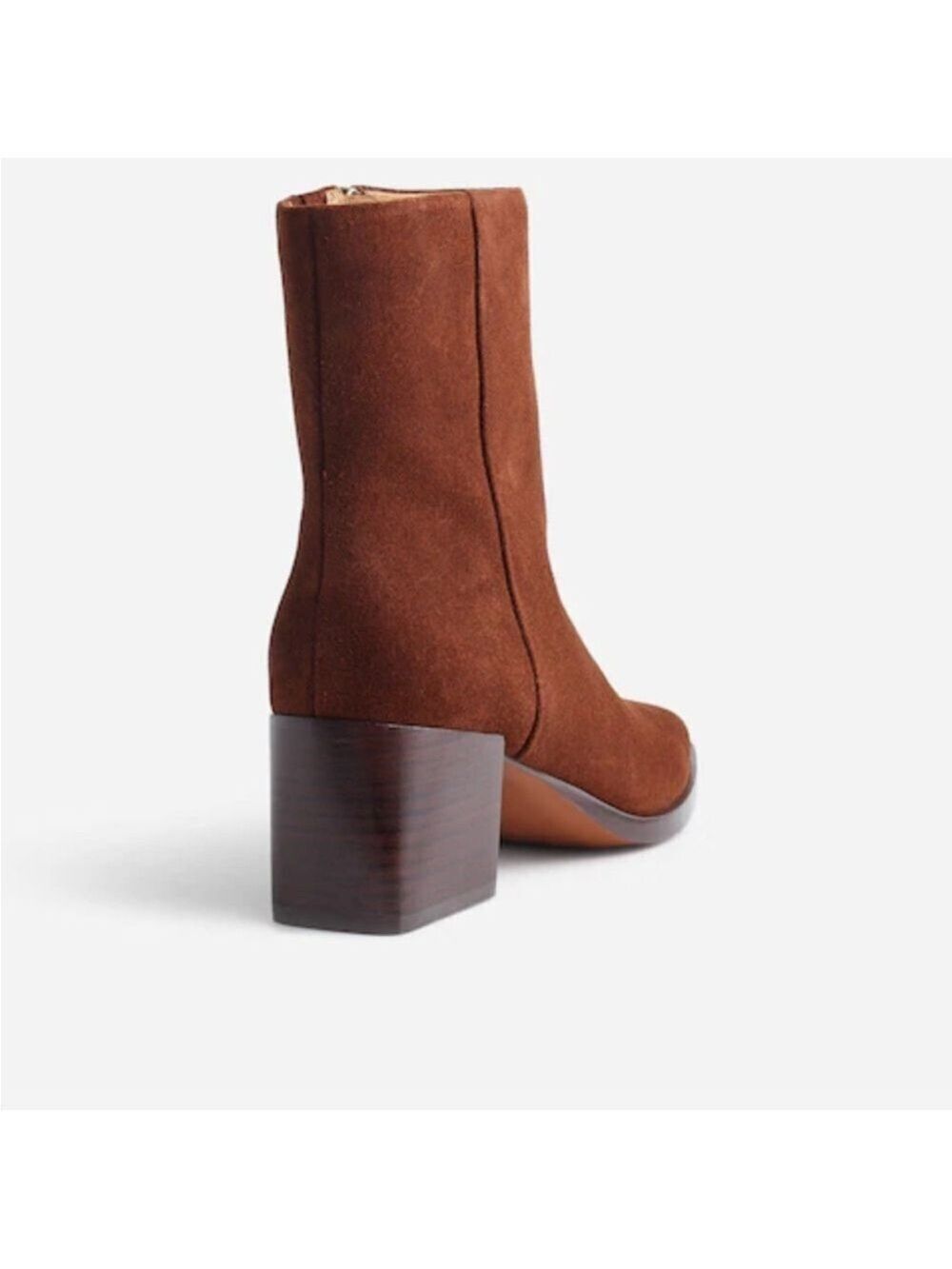 Madewell The Ardin Ankle Boot Brown Suede, Tapered Toe, Block Heel 9.5 NWOB - Picture 4 of 14